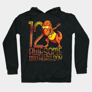 Kids 12th Birthday Dinosaur 12 Year Old Awesome Since Gifts Boy Hoodie